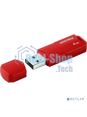 Флешка USB Smartbuy CLUE Red (SB4 GbCLU-R), 4Gb, USB 2.0, R/W 15/5, красный
