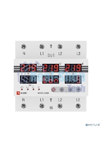 Трехфазное реле напряжения и тока с дисп. MRVA-3 63A EKF MRVA-3-63A EKF