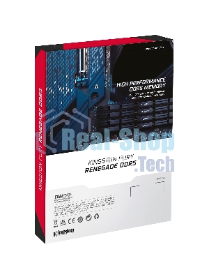 Оперативная память Kingston Fury Renegade, DDR5, 32Gb (1x32GB), 6400MHz, CL32, DIMM, радиатор, серебристый/черный
