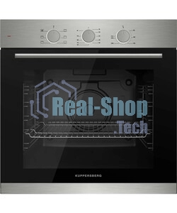 Духовой шкаф электрический Kuppersberg HF 603 BX 60 см, 80 л, High-Tech, 6 режимов, паровая очистка, черный + нерж. сталь