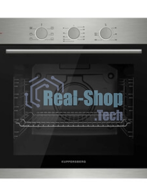 Духовой шкаф электрический Kuppersberg HF 603 BX 60 см, 80 л, High-Tech, 6 режимов, паровая очистка, черный + нерж. сталь