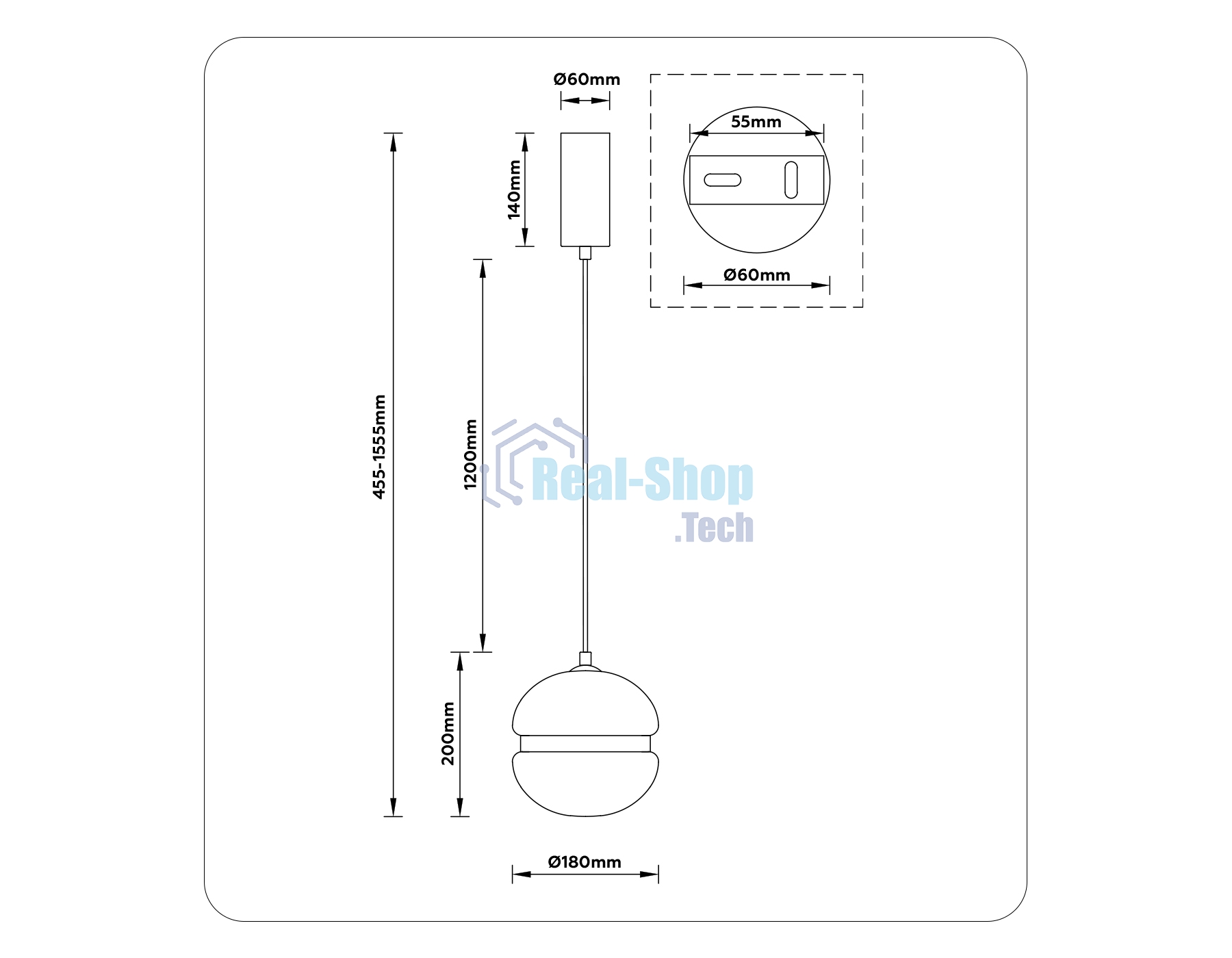 Подвесной светодиодный светильник Ambrella light LH11003 SM/FR дымчатый/белый матовый 20W 3000K D180*200