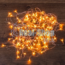 Гирлянда светодиодная Neon-night универсальная 100 LED теплый белый 10 метров, прозрачный ПВХ, с контроллером