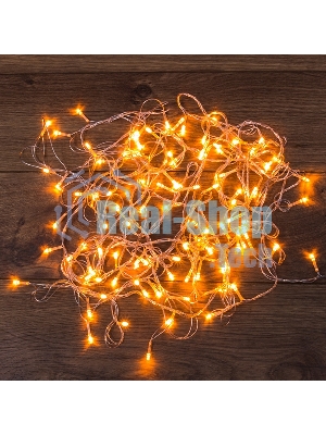 Гирлянда светодиодная Neon-night универсальная 100 LED теплый белый 10 метров, прозрачный ПВХ, с контроллером