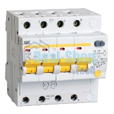 Выключатель автоматический дифференциального тока 4п C 32А 100мА тип AC 4.5кА АД-14 ИЭК MAD10-4-032-C-100