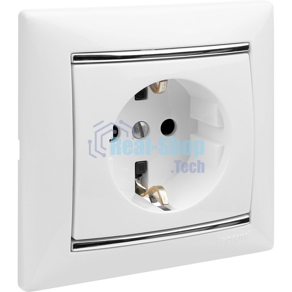 Розетка электрическая Valena с заземлением (белая)