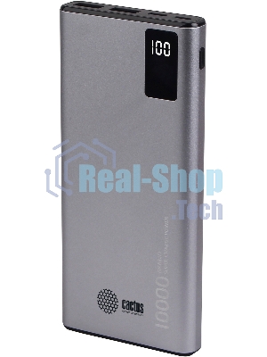 Портативный аккумулятор Cactus CS-PBFSLT-10000 10000mAh 3A 2xUSB серый