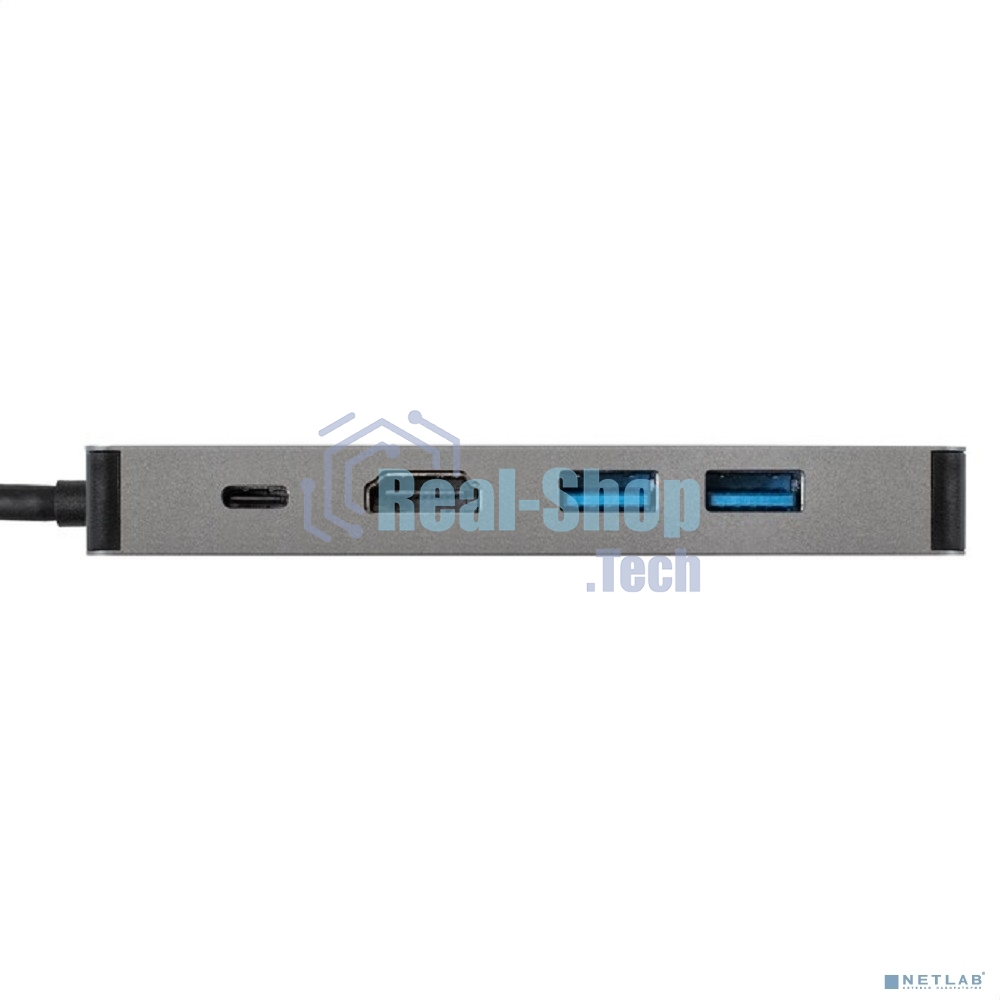 USB-концентратор ExeGate DUB-21C/PD/HL (кабель-адаптер USB Type-C --> 2xUSB3.0 + PD 100W + HDMI 4K@60Hz + Lan RJ45 10/100/1000Mb, Plug&Play, серая)