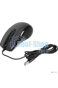 Мышь проводная A4Tech N-708X серый глянец/черный, 1600 dpi, USB, кнопки - 6