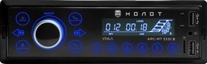 Автомагнитола Ural Молот АРС-МТ 333С, 1 DIN, Bluetooth, USB Type-A, AUX