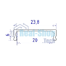 Алюминиевый профиль Ambrella light GP1800WH белый 2000*23.8*6