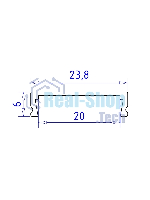 Алюминиевый профиль Ambrella light GP1800WH белый 2000*23.8*6