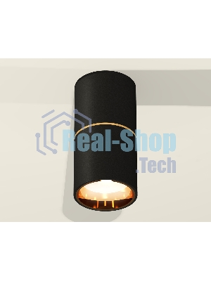 Светильник Ambrella Light XS6302082 SBK/PYG черный песок/золото желтое полированное MR16 GU5.3 (C6302, A2062, N6113)