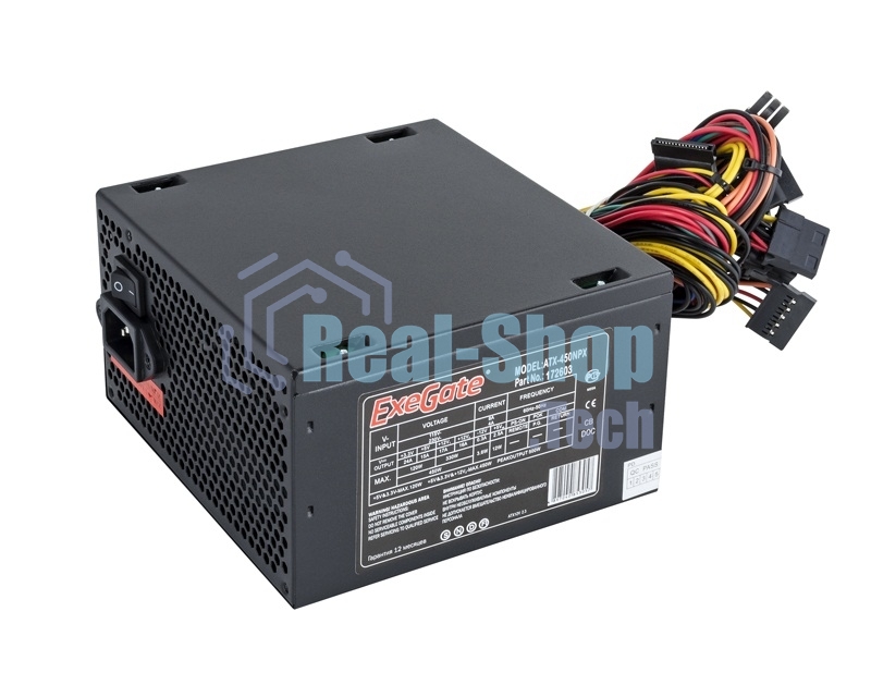 Блок питания ExeGate 450NPX (EX224733RUS-S), 450Вт, 120мм, черный