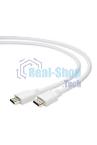Кабель Cablexpert HDMI CC-HDMI4-W-10, 19M/19M, v2.0, медь, позол.разъемы, экран, 3 м, белый, пакет