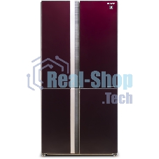 Холодильник Sharp SJ-GX98PRD темно-бордовый трехкамерный Side by Side 394/211 л морозилка снизу