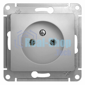 Механизм розетки 1-м СП Glossa 16А IP20 без заземл. алюм. SchE GSL000341