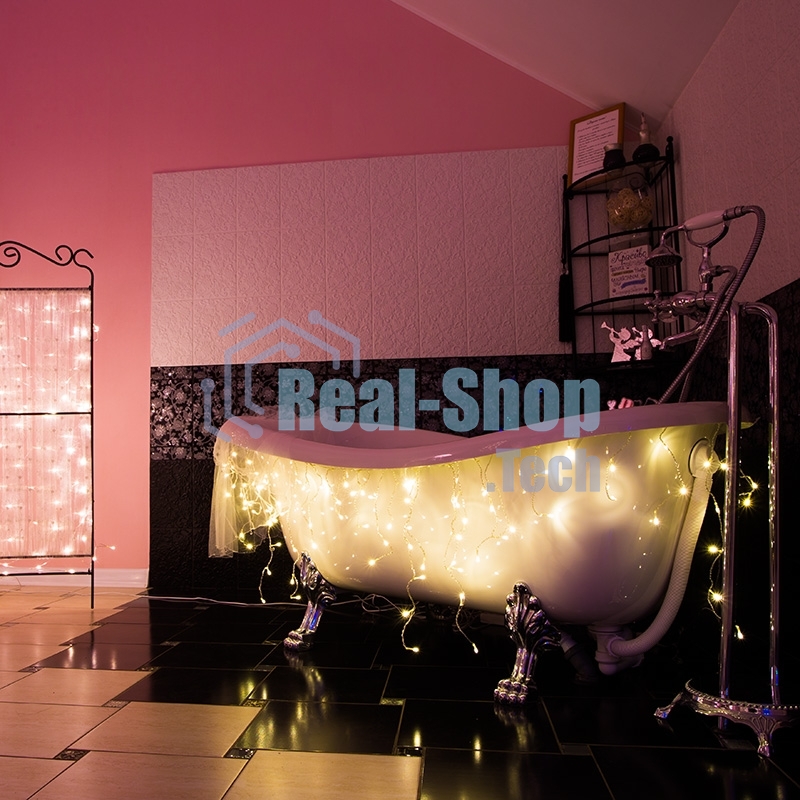 Гирлянда светодиодная Neon-night универсальная 100 LED теплый белый 10 метров, прозрачный ПВХ, с контроллером