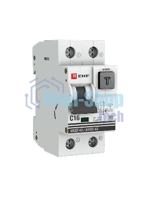 Выключатель автоматический дифференциального тока АВДТ-63 EKF DA63-16-30 16А/30мА (характеристика C, эл-мех тип A) 6кА EKF PROxima