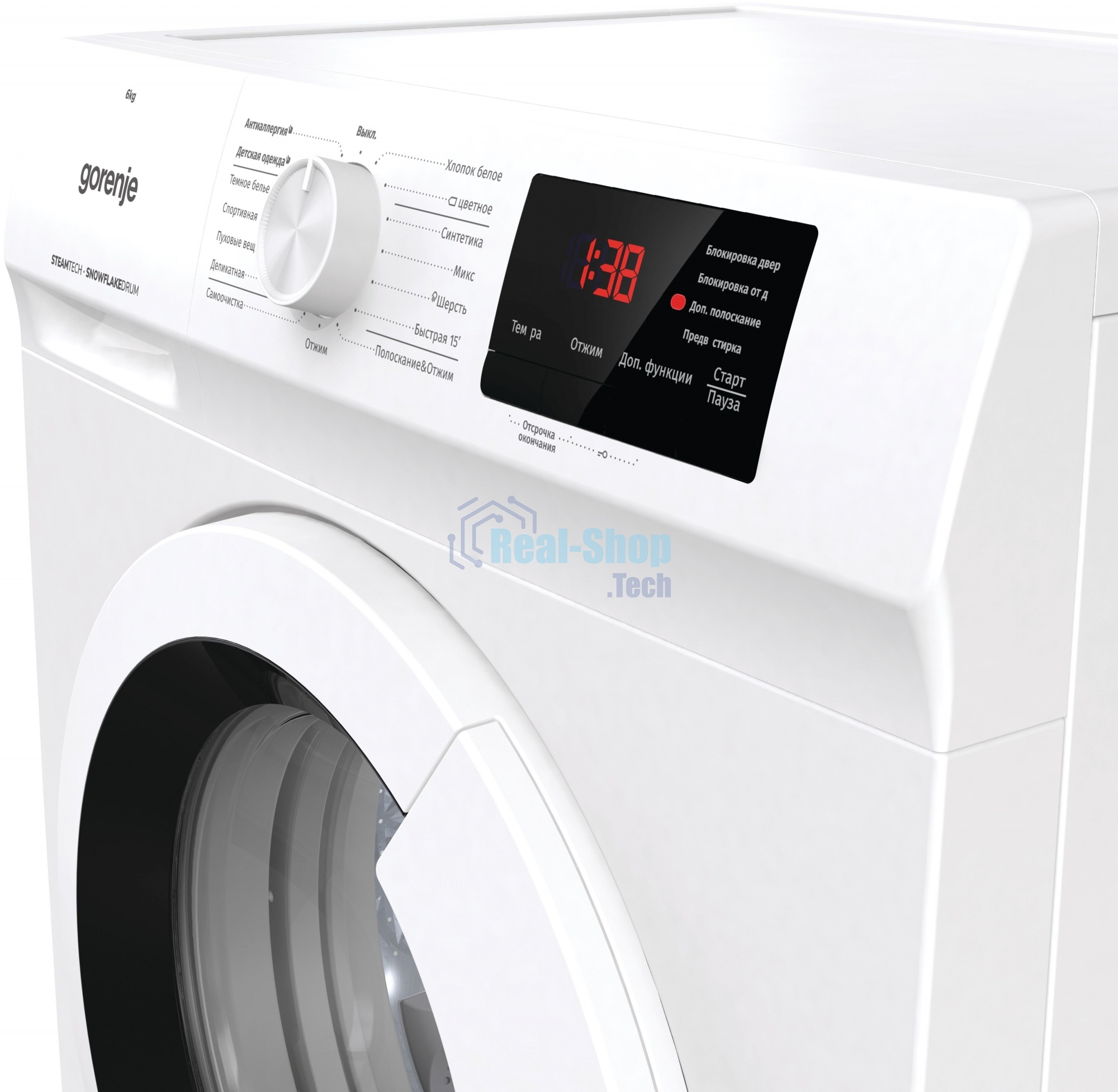 Стиральная машина Gorenje WHE60SFS белый загр. фронтальная макс.: 6 кг 1000об/мин класс: А+++