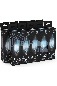 Лампа светодиодная Gauss LED Filament Свеча на ветру E14 7W 580lm 4100К 1/10/50