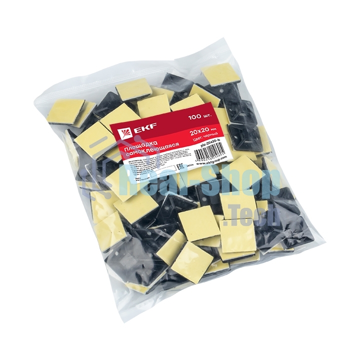 Площадка EKF plc-20x20-b самоклеящаяся (20х20 мм.) черная (100 шт.) EKF
