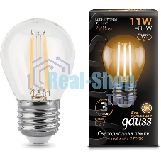 Лампа cветодиодная Gauss LED Filament Шар E27 11W 720lm 2700K 1/10/50