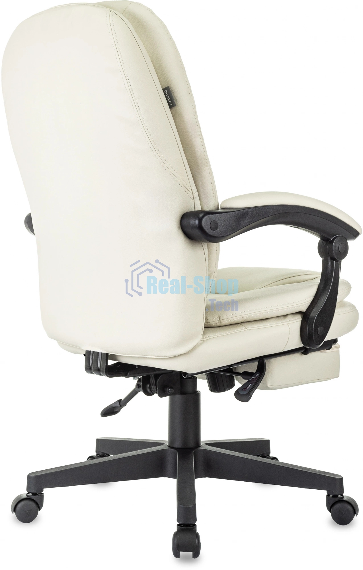 Кресло руководителя Бюрократ CH-868N-BF слоновая кость, эко.кожа, крестов. пластик, подст. для ног