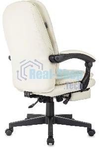Кресло руководителя Бюрократ CH-868N-BF слоновая кость, эко.кожа, крестов. пластик, подст. для ног