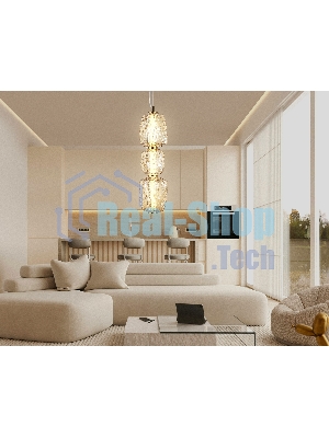 Подвесной светодиодный светильник Ambrella light LH30102 SB/TI бронза/янтарь 23W 3000K 140*140*1760