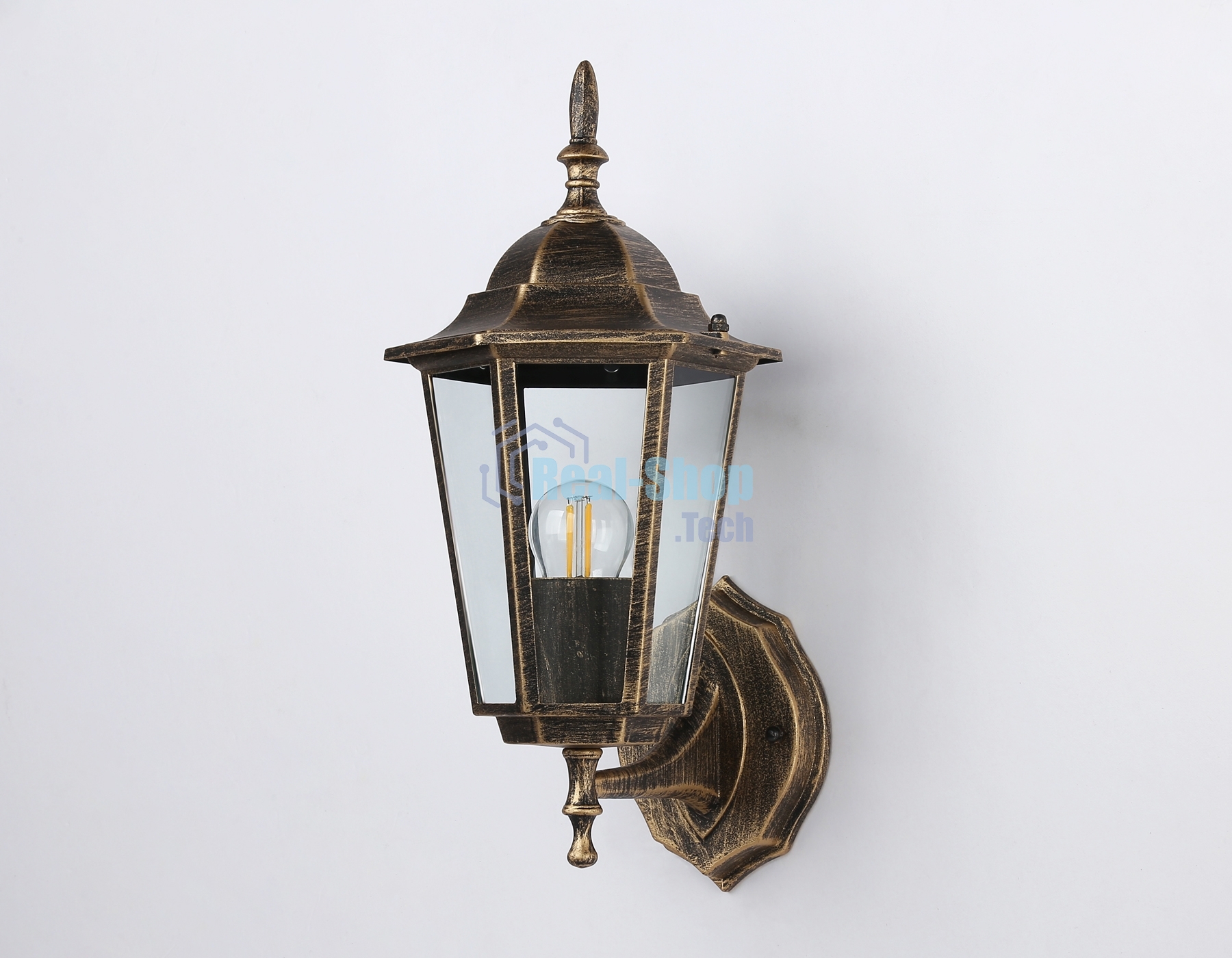 Уличный настенный светильник Ambrella light ST2012 GD/BK/CL золото/черный/прозрачный IP54 E27 max 40W 360*150*210