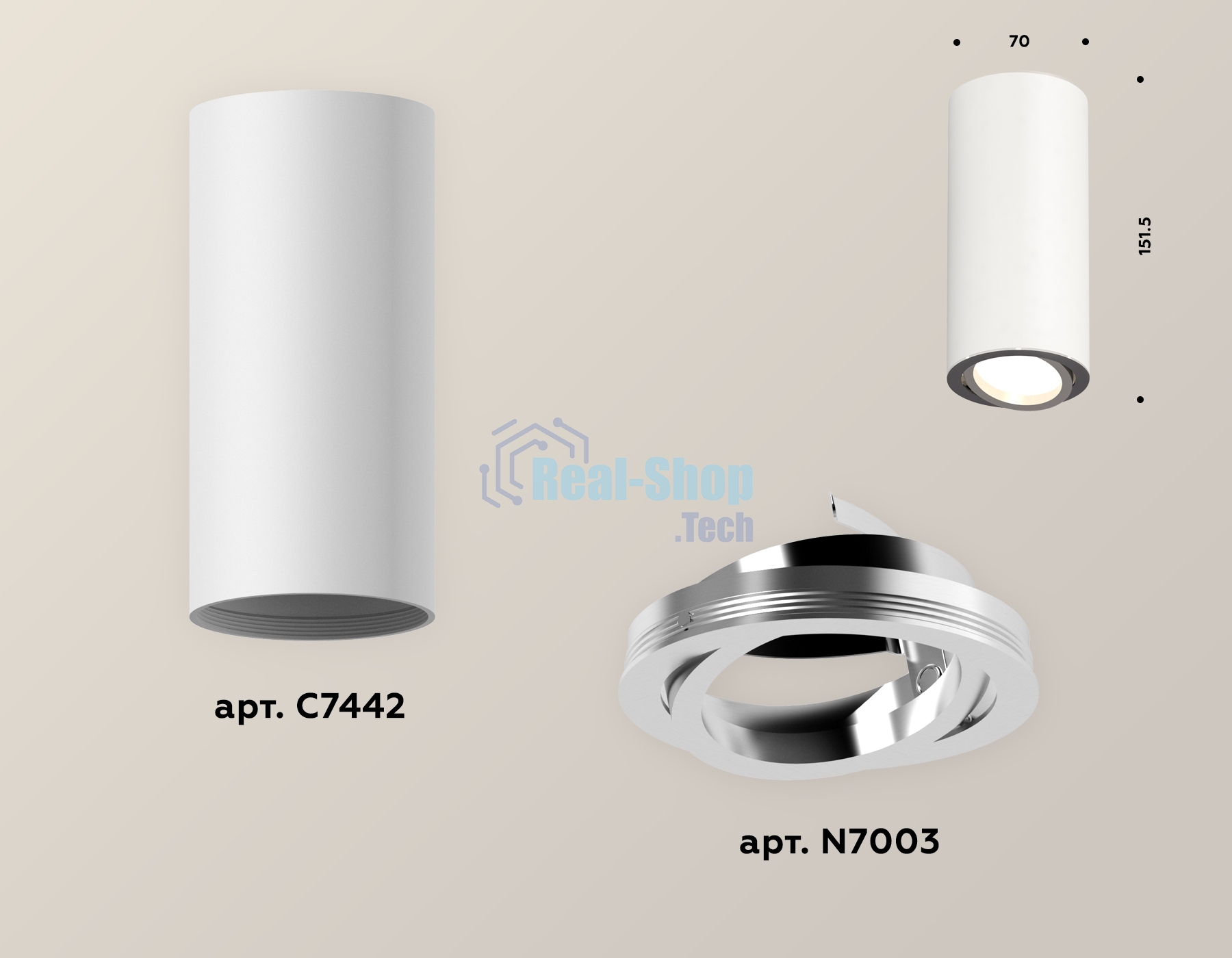 Светильник Ambrella Light XS7442003 SWH/PSL белый песок/серебро полированное MR16 GU5.3 (C7442, N7003)