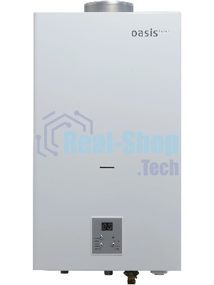 Водонагреватель газовый OASIS Home MW-12 белый, проточный, 12 л/мин, 24 кВт