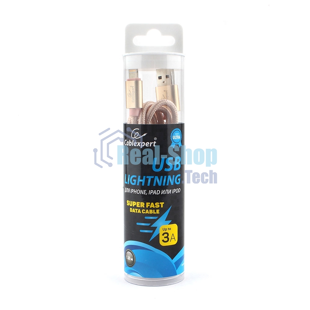Кабель Cablexpert для Apple CC-U-APUSB02Gd-1.8M, AM/Lightning, серия Ultra, длина 1.8м, золотой, блистер