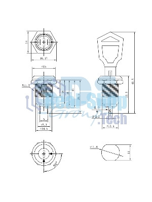 Выключатель ключ Rexant Ø12 250V 0.5А (2с) ON-OFF
