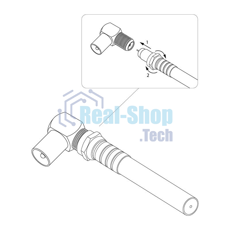 Переход гнездо F-штекер TV угловой PROCONNECT