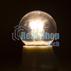 Лампа шар Neon-night e27 6 LED Ø45мм - теплый белый, прозрачная колба, эффект лампы накаливания