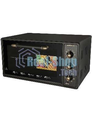 Мини-печь Maunfeld Мини-печь Maunfeld/ ширина 60 см, механическое управление, 45 л,конвекция, черный+стекло,фурнитура бронза