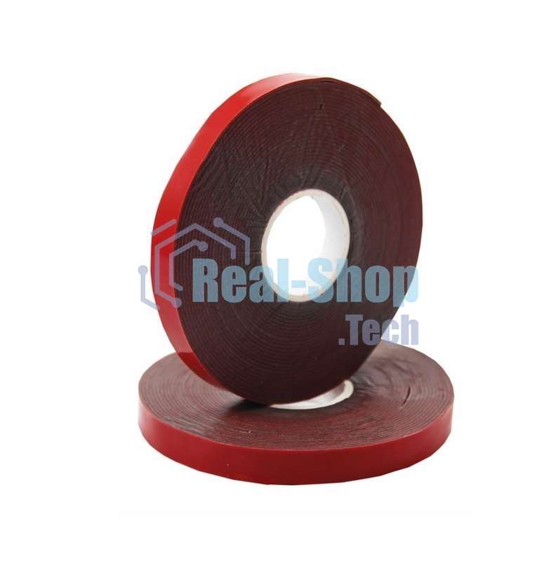 Двухсторонний скотч Rexant, серый, на HBA акриловой основе, 6 мм, ролик 5 м