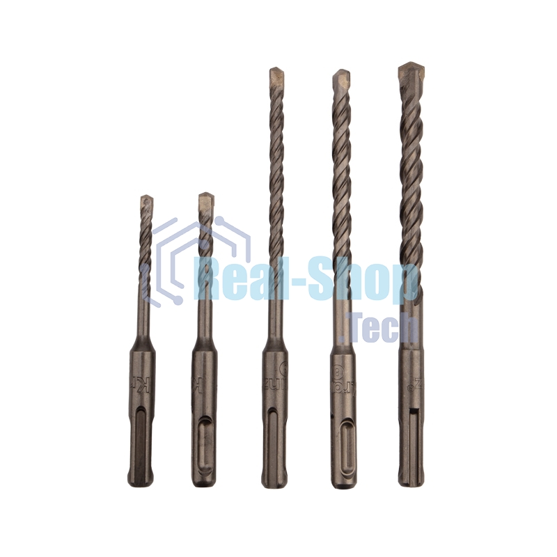 Набор буров по бетону Kranz 5-6х110, 6-8-10х160 мм, 5 шт., в пластиковой коробке SDS PLUS