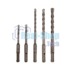 Набор буров по бетону Kranz 5-6х110, 6-8-10х160 мм, 5 шт., в пластиковой коробке SDS PLUS