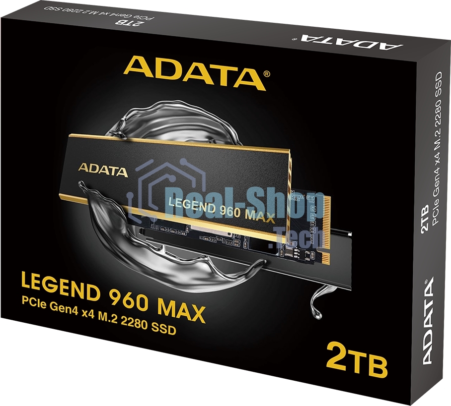 Накопитель SSD ADATA LEGEND 960 MAX, 2Tb, PCIe 4.0 x4, M.2 2280, NVMe, R/W 7400/6800, с радиатором