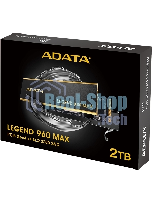 Накопитель SSD ADATA LEGEND 960 MAX, 2Tb, PCIe 4.0 x4, M.2 2280, NVMe, R/W 7400/6800, с радиатором
