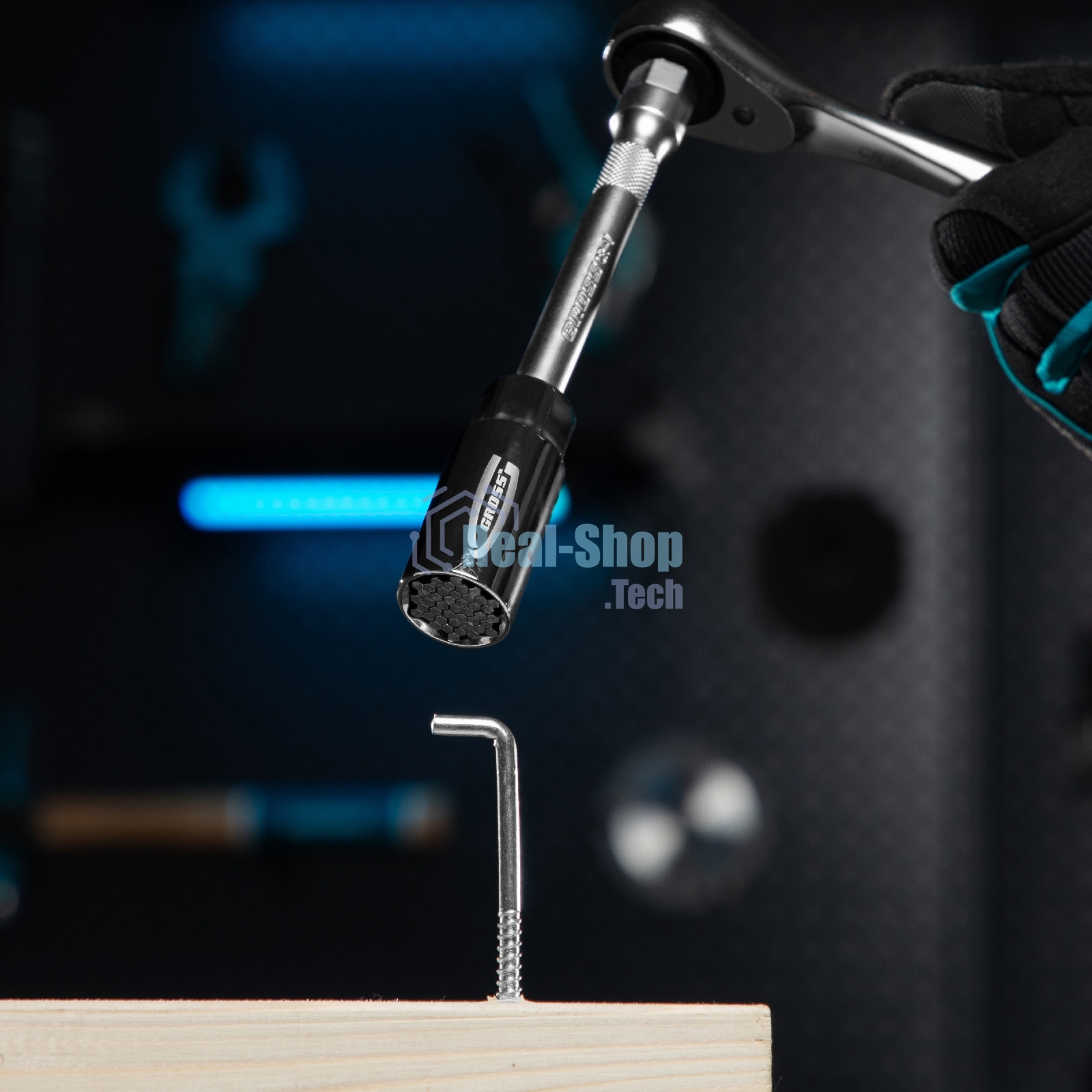 Головка торцевая Gross 13191 многоразмерная CrV 6-21 мм под квадрат 3/8