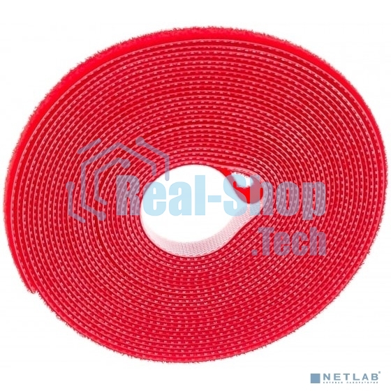 Лента (липучка) Hyperline WASNR-5x9-RD в рулоне, ширина 9 мм, длина 5 м, красная
