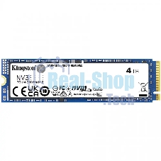 Накопитель SSD Kingston NV3, 4000Gb, M.2 2280, PCIe 4.0 x4, NVMe, R/W 6000/5000
