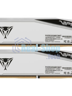 Оперативная память Patriot Viper Elite 5 Ultra RGB, DDR5, 32GB (2x16GB), 6000 MHz, CL28, с радиатором, RGB, чёрный
