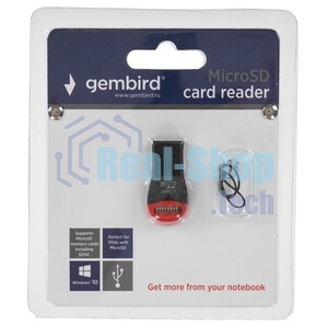 Кард-ридер Gembird FD2-MSD-2/белый/SD/SDHC/SDXC/TF/MicroSD/USB 2.0/USB Type-C (2.0)/пластик