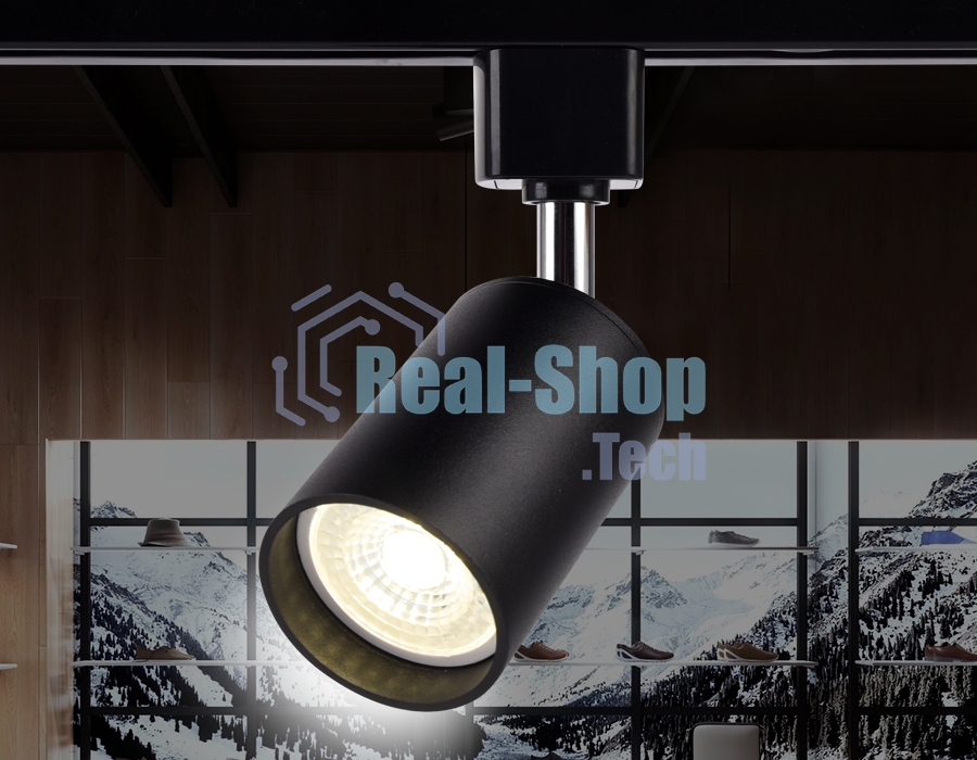 Трековый однофазный светильник со сменной лампой Ambrella light GL5123 BK черный GU10 max 12W
