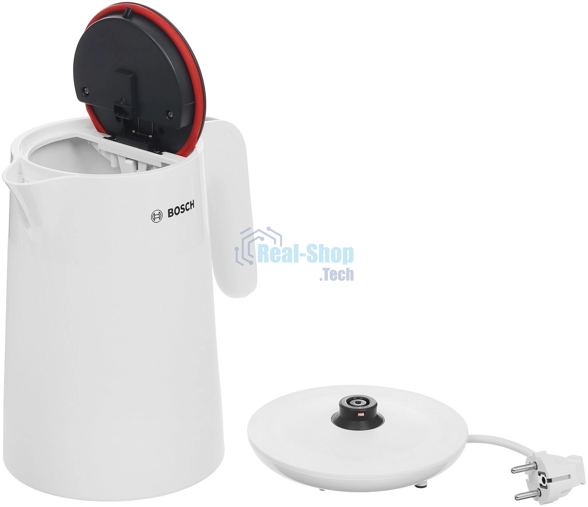 Чайник электрический Bosch TWK2M161 белый, 1.7 л, 2400 Вт, скрытый нагревательный элемент